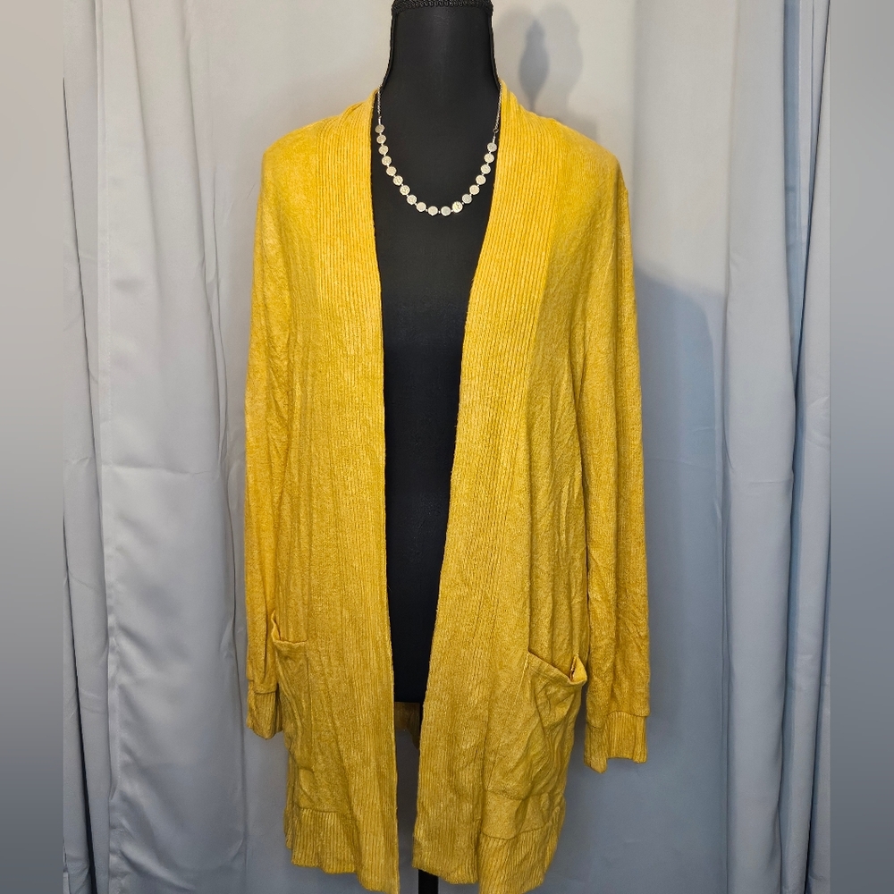 Market & Spruce Golden Open-Front Cardigan